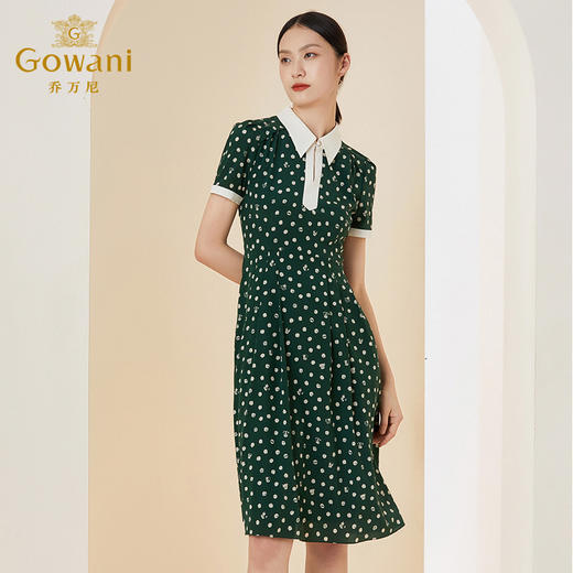 乔万尼夏季新款真丝连衣裙拼色舒适减龄通勤百搭EI2E868 商品图2