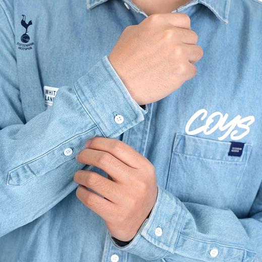 热刺新款百搭休闲长袖潮流牛仔蓝衬衣男 商品图3