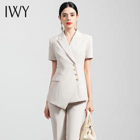 IWY/薄款短袖职业正装女气质西服套装时尚通勤总裁商务套裤工作服
CP10409W