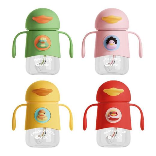【小黄鸭太空杯】卡通婴儿宝宝吸管水杯防呛漏 带手柄tritan儿童水杯学饮杯 商品图4