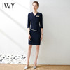 IWY/气质藏青色西装连衣裙七分袖职业装收腰干练商务女装OL
Q528- 商品缩略图2
