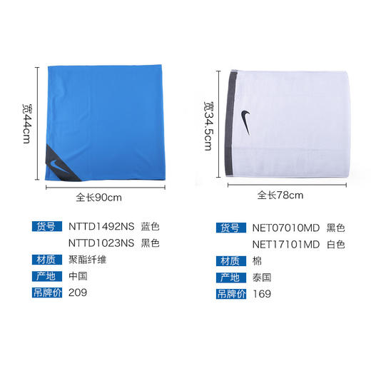 小李子:专柜正品NIKE耐克健身足球吸汗舒适COOLING冰感运动毛巾 商品图2