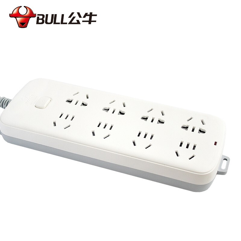 公牛（BULL）新国标插座/插线板/插排/排插/接线板/拖线板 GN-S1080 8位总控全长3米