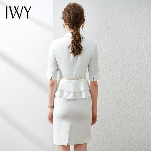 IWY/白色商务职场气质女装西装连衣裙工作服职业装荷叶边
Q589 商品图3