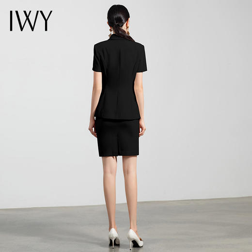 IWY/高端黑色短袖西装套裙女薄款总裁职业装气质时尚西服正装工作服cs10409B 商品图3