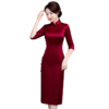 上海旗袍厂NBL-NBL450 高贵酒红色旗袍婚宴装 商品缩略图4