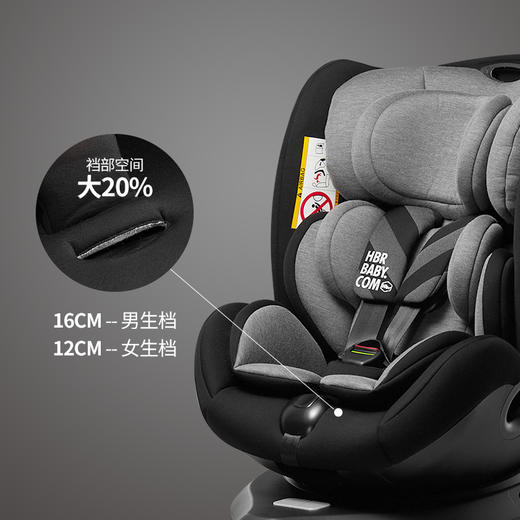 HBR虎贝尔X360 pro儿童安全座椅  x1pro婴儿提篮 0-12岁宝宝 360°旋转 汽车座椅 提篮 商品图3