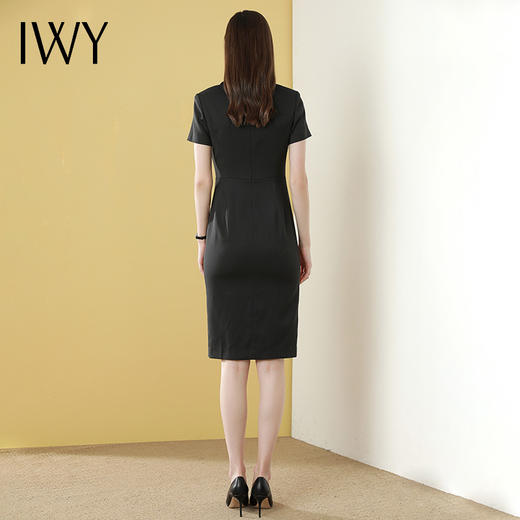 IWY/时尚女装ol气质修身显瘦短袖包臀连衣裙黑色气质
Q591 商品图3