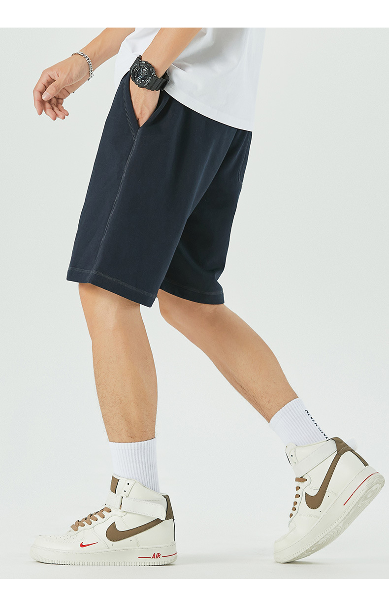 红览290克精梳赛洛纺卫裤短裤休闲五分裤子男士运动裤3260