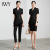 IWY/高端黑色短袖西装套裙女薄款总裁职业装气质时尚西服正装工作服cs10409B 商品缩略图4