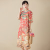 上海旗袍厂AYK-QF-210227印象田园印花时尚改良圆领旗袍裙2021夏季长款宽松复古连衣裙 商品缩略图0