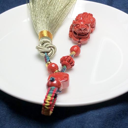 可放置冰箱上 帝王砂大貔貅流苏双股钥匙坠/包挂/挂件 饰品美物（貔貅长32mm,宽17mm,厚14mm) 商品图4