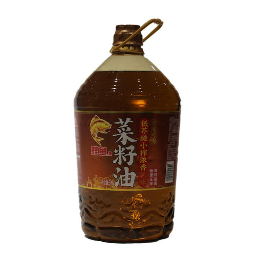 【亚欧超市】鲤鱼小榨浓香菜籽油5L 商品图0