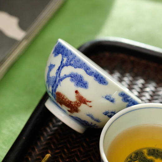 青花釉里红福禄杯 商品图2