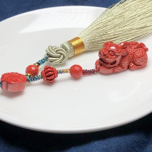 可放置冰箱上 帝王砂大貔貅流苏双股钥匙坠/包挂/挂件 饰品美物（貔貅长32mm,宽17mm,厚14mm) 商品图5