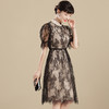 上海旗袍厂AYK-QF210406蕾丝假两件拼接时尚改良旗袍中国风收腰立领连衣裙2021夏女装 商品缩略图2