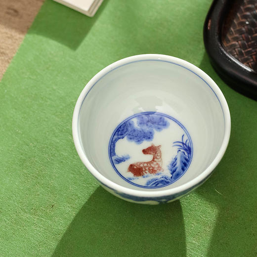 青花釉里红福禄杯 商品图3