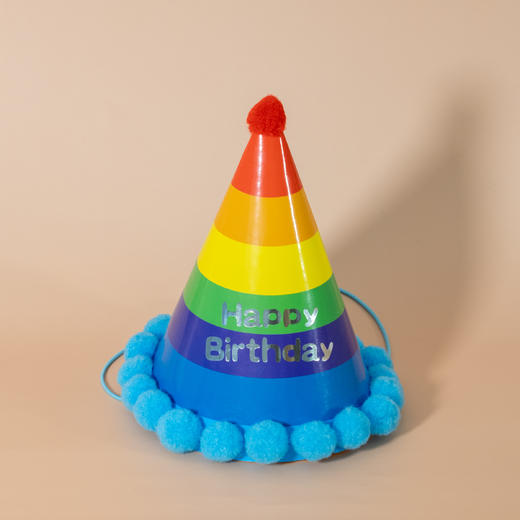 条纹蓝色生日帽 商品图1