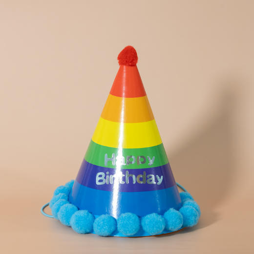 条纹蓝色生日帽 商品图0