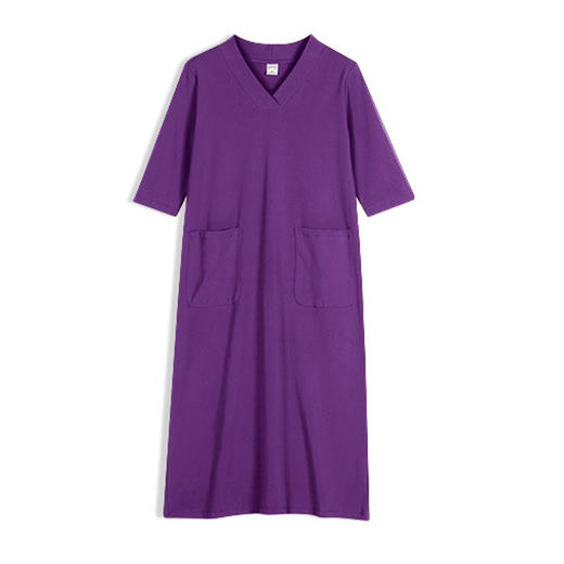 丁摩V领连衣裙中袖打底中长裙696Y-WX045-DC149 商品图6