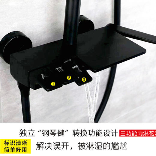 SQ：5124新款全铜钢琴花洒-雅黑 商品图2