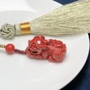 可放置冰箱上 帝王砂大貔貅流苏双股钥匙坠/包挂/挂件 饰品美物（貔貅长32mm,宽17mm,厚14mm) 商品缩略图6