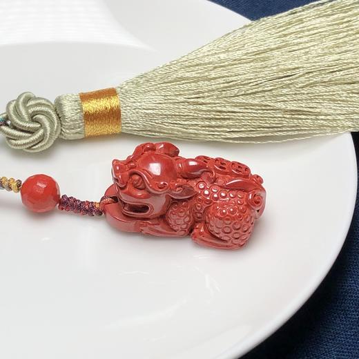 可放置冰箱上 帝王砂大貔貅流苏双股钥匙坠/包挂/挂件 饰品美物（貔貅长32mm,宽17mm,厚14mm) 商品图6