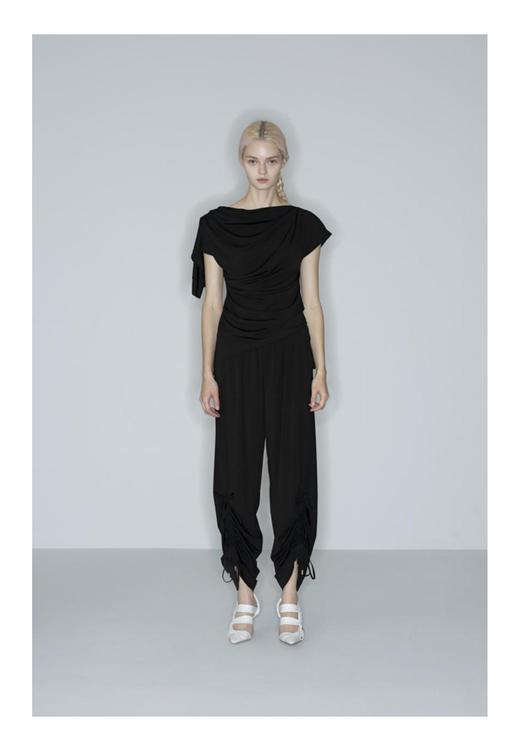 裤脚抽绳垂感长裤 商品图0