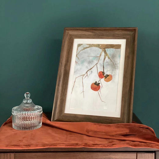 押花相框-【柿柿如意】-桃木相框 商品图0