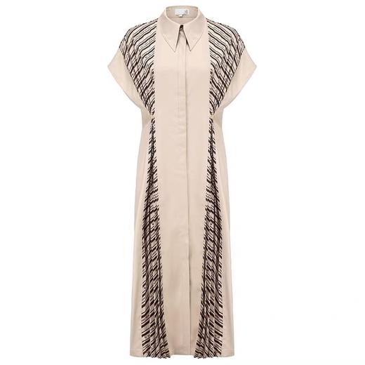 收腰印花压褶连衣裙 商品图2