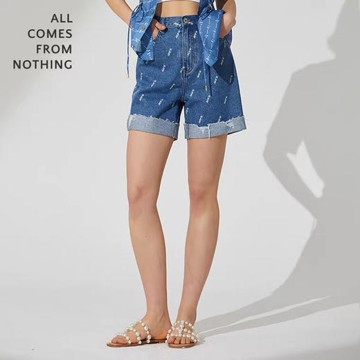 斜纹logo印花牛仔裤 商品图0