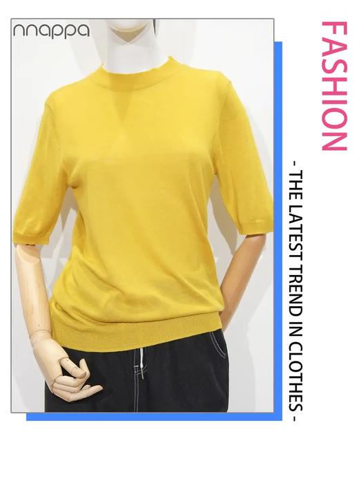 nnappa圆领针织中袖套头衫7176 商品图0