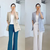 韩版经典 简约亚麻半袖西装 商品缩略图0
