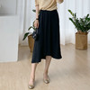 褶皱不规则下摆黑色半裙 商品缩略图0