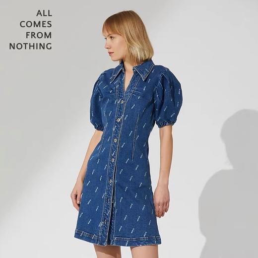 斜纹logo印花牛仔连衣裙 商品图0