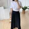 褶皱不规则下摆黑色半裙 商品缩略图2
