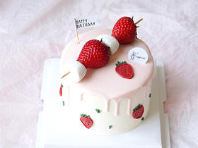 草莓小串｜手绘草莓个性创意蛋糕