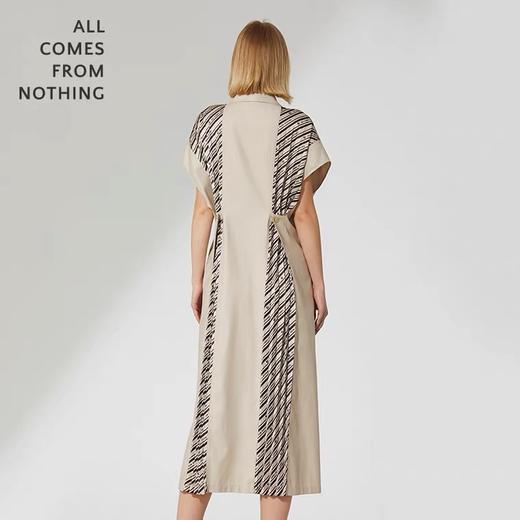 收腰印花压褶连衣裙 商品图1