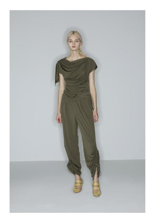 裤脚抽绳垂感长裤 商品图0