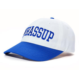 WHASSUP-复古字体撞色鸭舌帽