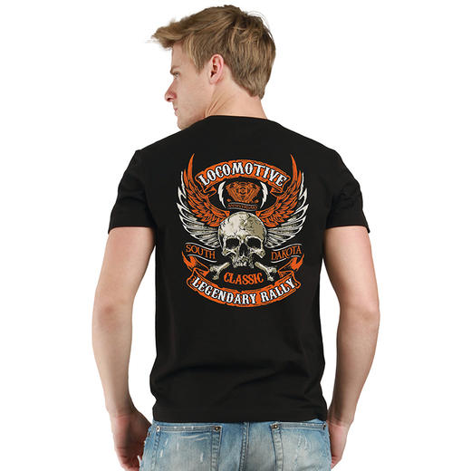 自由基地欧美街头复古机车鬼头印花图案夏季短袖T恤骷髅设计朋克体恤衫 NMT-1662 商品图1