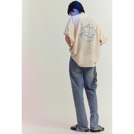 UMAMIISM 有茂密声 21SS “蚌想开了”喷漆彩绘圆领T恤 商品图0