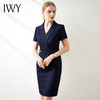 IWY/藏青气质西装连衣裙女短袖职业工作服时尚高端售楼部工装裙OLQ11253 商品缩略图0