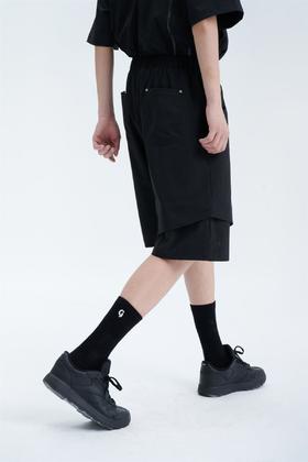 TERRAINCOGNITA新款轻薄速干尼龙短裤宽松休闲百搭双层刺绣休闲裤