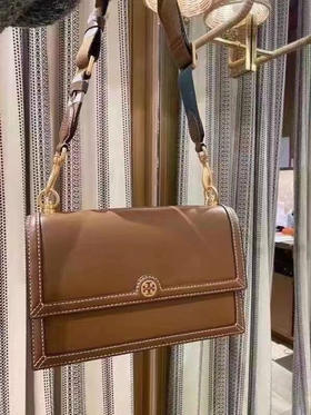 💰3380元直邮🇺🇸Tory Burch/TB Monogram新款焦糖色风琴包