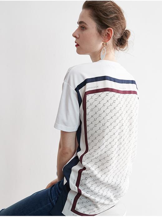 可盐可御女人味 前短后长丝光棉真丝T恤大T恤女 商品图3