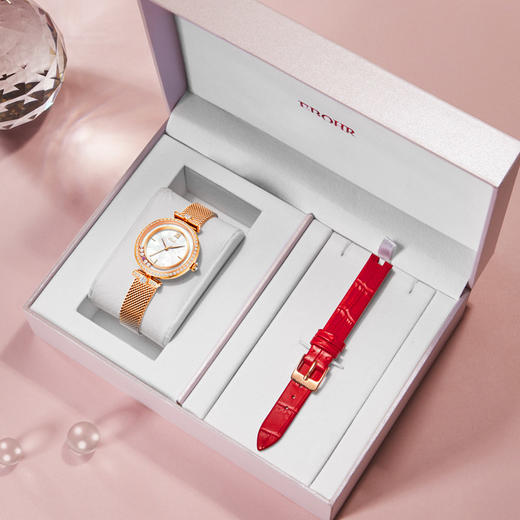 依波(EBOHR)卡纳系列时尚石英女手表转运珠赠皮带礼盒5143 商品图1