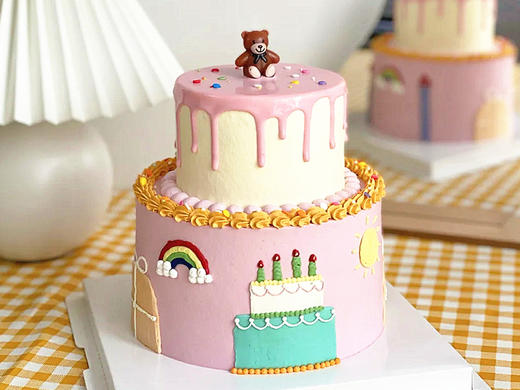 迷你小熊｜复古手绘蛋糕 商品图0