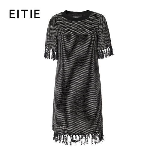 EITIE爱特爱夏季新款时尚舒适透气针织流苏直筒显瘦连衣裙女B2107740 商品图4