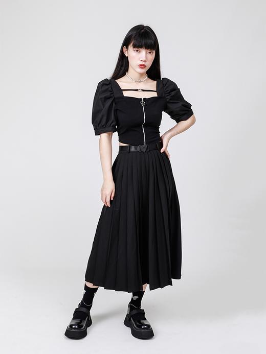 sunsetpark原创半身裙2021年新款夏中长款裙子机能风设计感百褶裙 商品图1